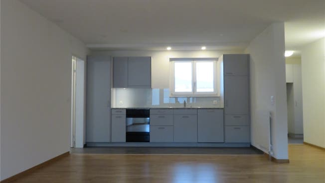 Küche und Wohnzimmer in der neuen 3½-Zimmer-Wohnung.