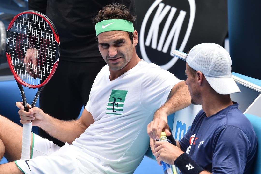 Das letzte Training einer speziellen Freundschaft: Roger Federer mit Lleyton Hewitt