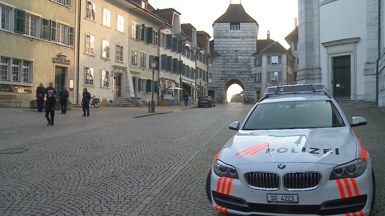 Polizeiaufgebot in Solothurn.