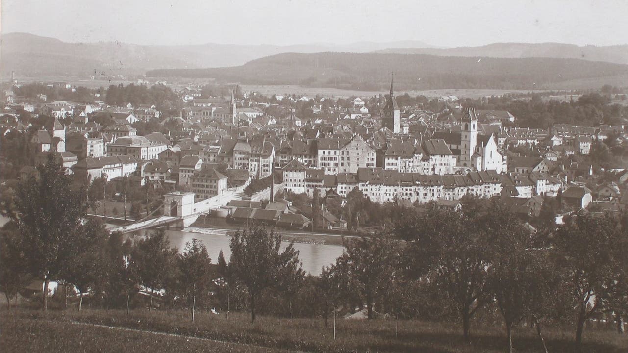 Postkarte 1916 Die Stadt Aarau vor rund 100 Jahren.