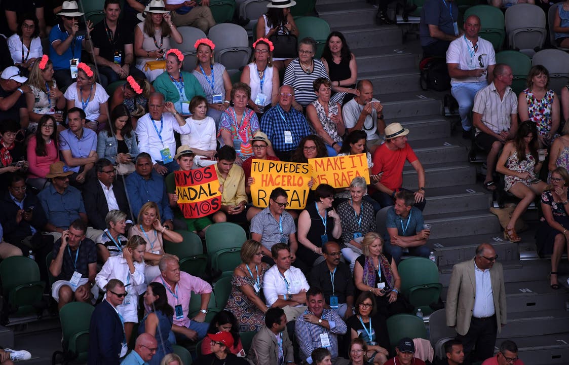 Beide Spieler haben Fans hinter sich: Hier einige von Rafael Nadal.