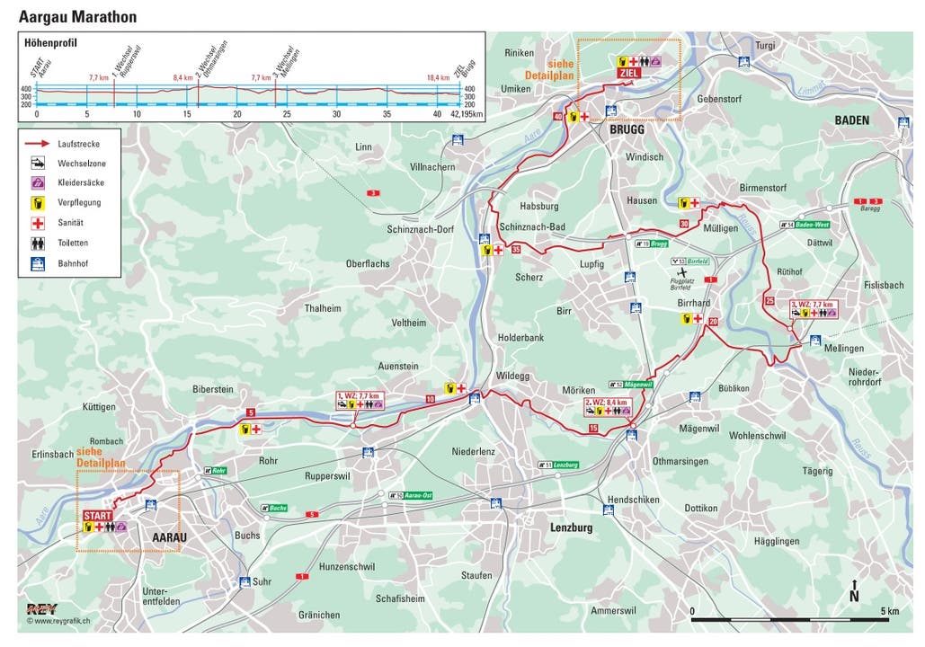 Aargau Marathon: Die Strecke