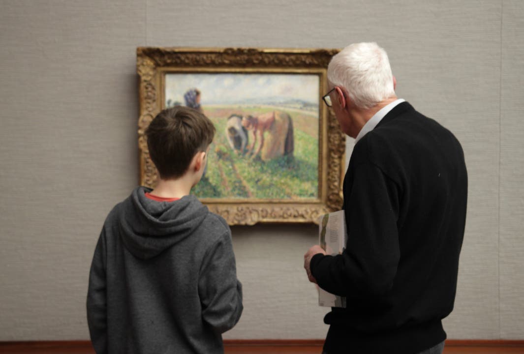 Hier wird Kunstbetrachtung weitergegeben Die Erbsenrente von Camille Pissarro