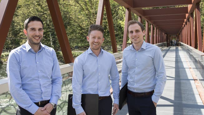 Von links Blerim Nrecaj, Nicholas Egloff und Reto Oschwald sind die Gründer des Miet- und Vermietportals rentscout.ch.
