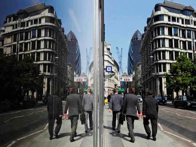 Blick auf eine Strasse in Londons Bankenviertel (Archiv)