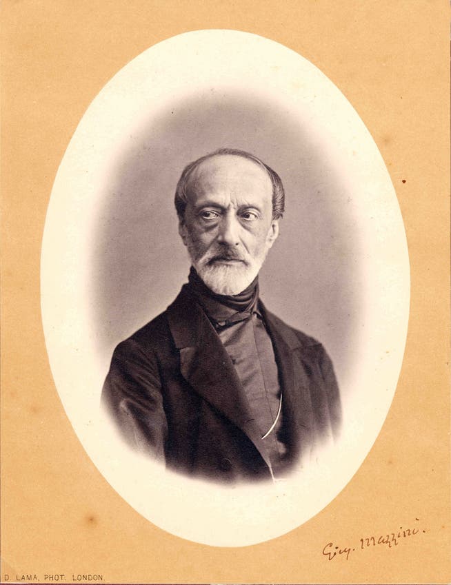 Giuseppe Mazzini auf einer zeitgenössischen Fotografie