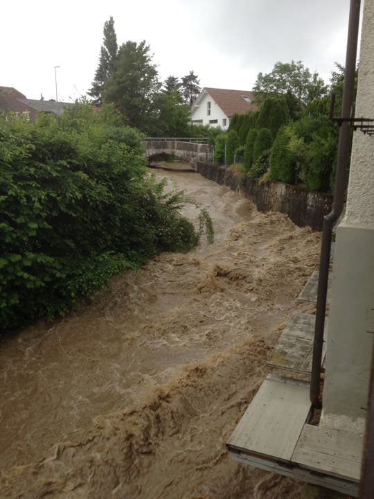 Die Siggern in Hubersdorf nach starken Regenfällen.