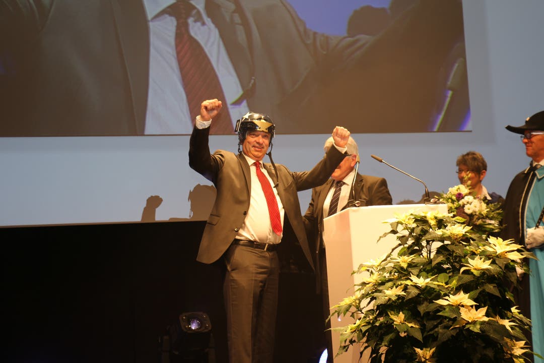 2014: An der Grossratspräsidentenfeier gehörte Markus Dieth im Tägerhard die Bühne ganz allein.