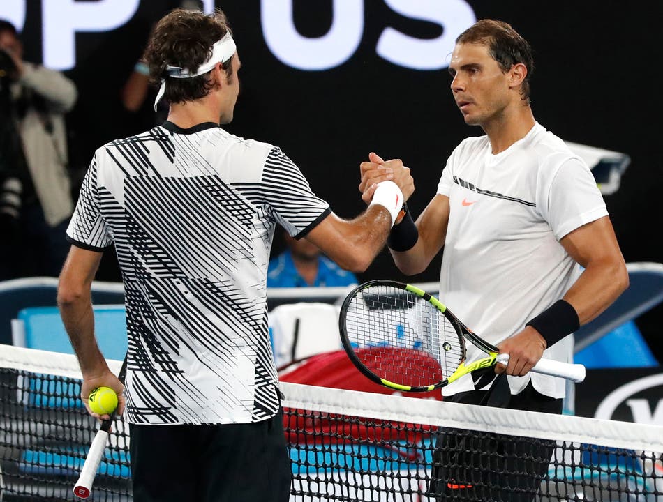 Der Handschlag mit Rafael Nadal.