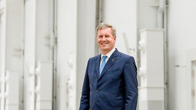 Der ehemalige deutsche Bundespräsident Wulff nach dem Interview im «Trafo» Baden.