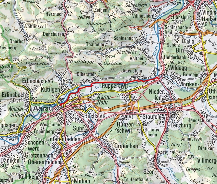 Leserwandern 2016: Die Routen - 1. Etappe: Kleine Schlösser an der Aare Montag, 4. Juli. Von Wildegg nach Aarau.