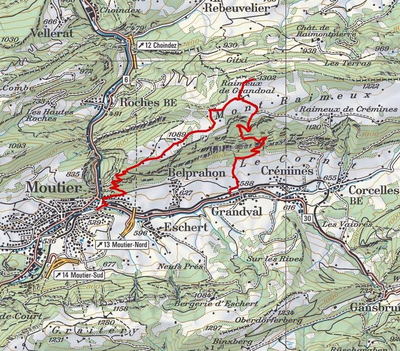 11. Etappe: Bernerjura-Wanderung mit Alpenpanorama Montag, 18. Juli. Von Grandval nach Moutier