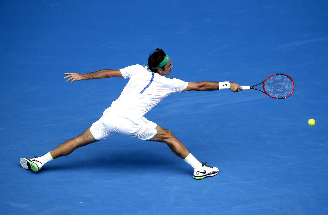 Seltenes Bild: Roger Federer in der Defensive