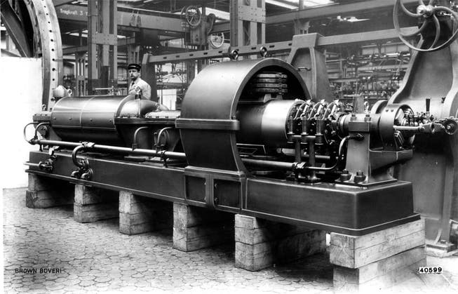 Foto der ersten von BBC in Betrieb genommenen Dampfturbine. ZVG