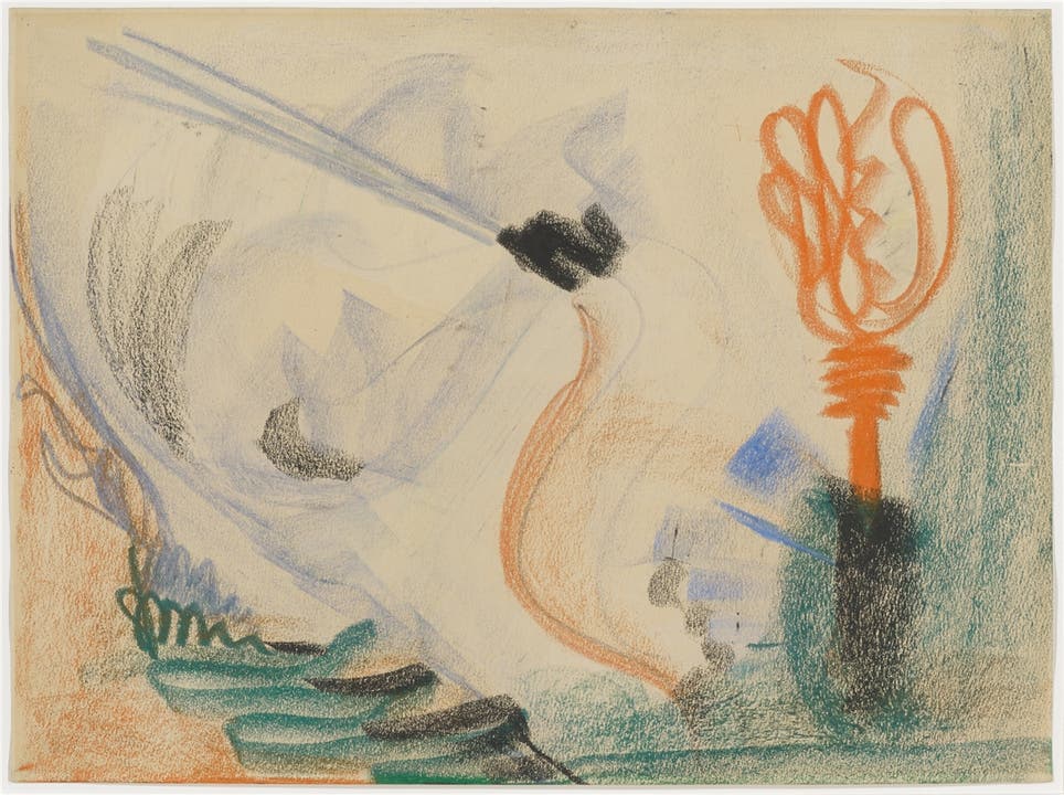 Sonderausstellung im Altbau: Barnett Newman. Zeichnungen und Druckgrafik. Hier die Zeichnung «Untitled» von 1944.