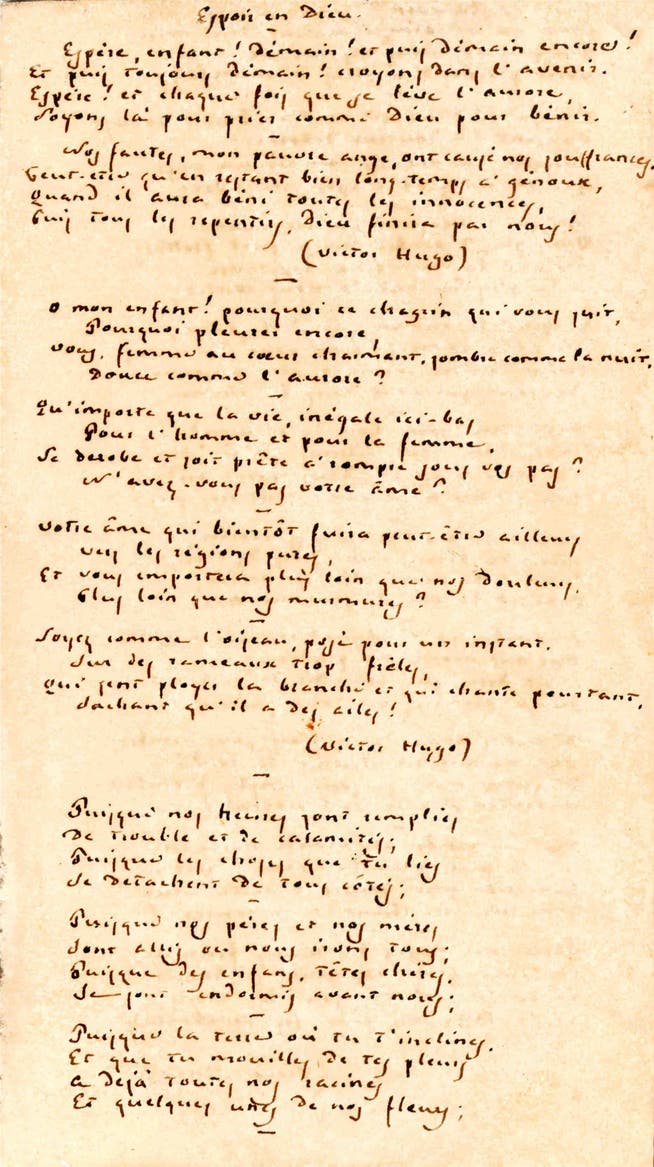 Gedicht von Giuseppe Mazzini für Françoise Girard.