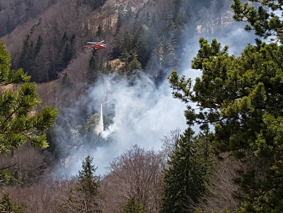 Ohne Löschhelikopter konnten die Flammen nicht unter Kontrolle gebracht werden.