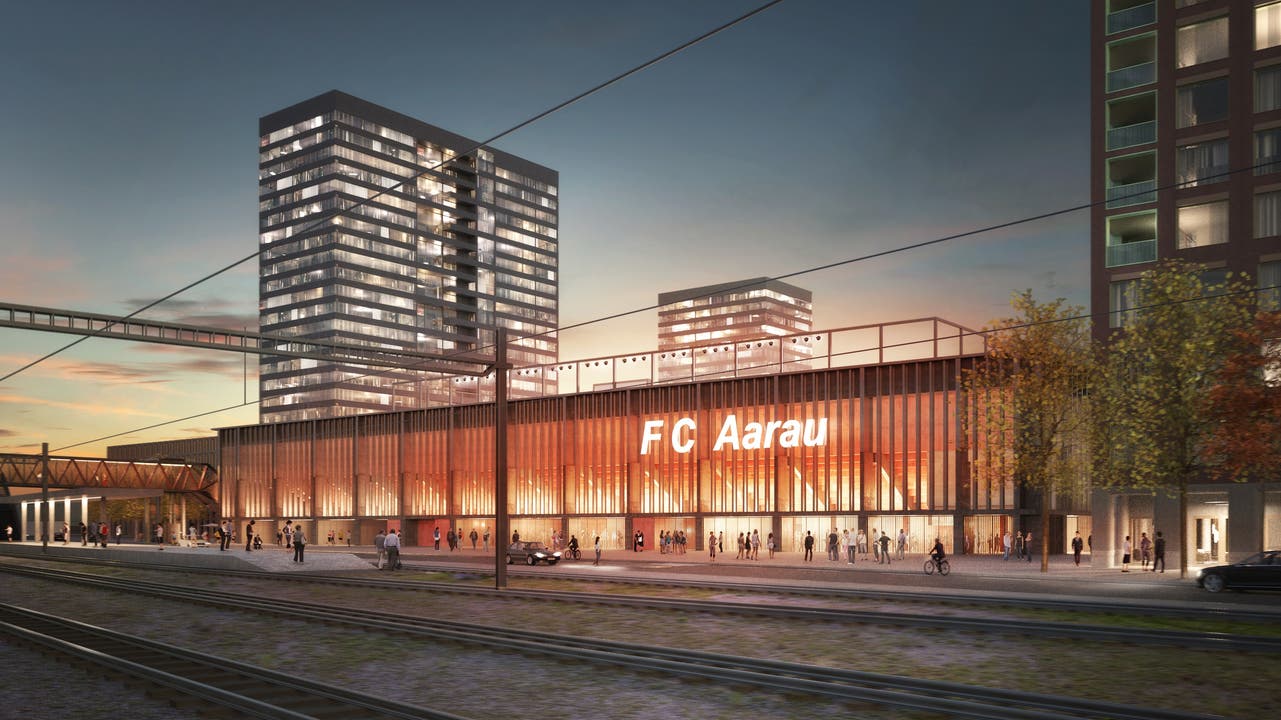 Aarauer Stadionprojekt mit Hochhäusern (Plan B)