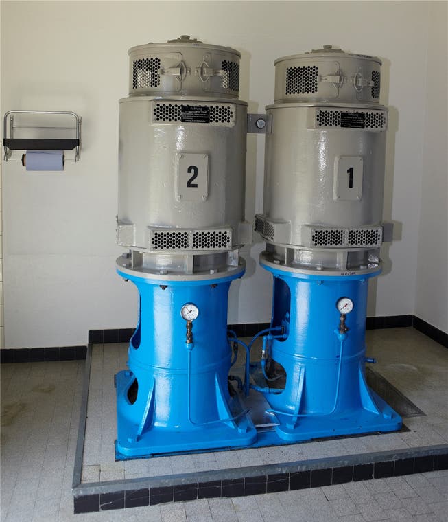 Die zwei Pumpen im Däniker Pumpwerk Kürzefeld waren 2016 fleissig im Einsatz.zvg