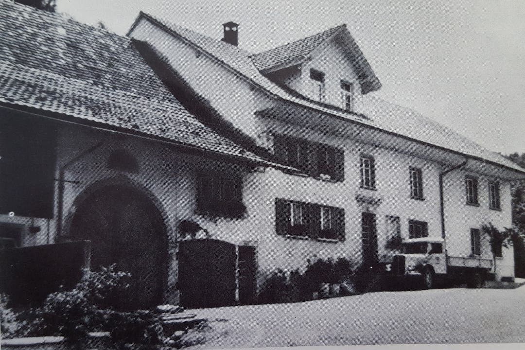 Die Knecht Mühle um 1956, ein Jahr, nachdem Hansruedi Knecht den Betrieb in der dritten Generation übernommen hatte.