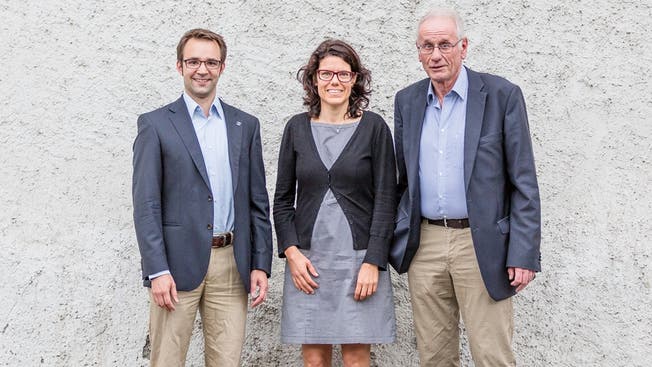 Stadtammann-Kandidaten (v. l.): Titus Meier, Barbara Horlacher, Richard Fischer.