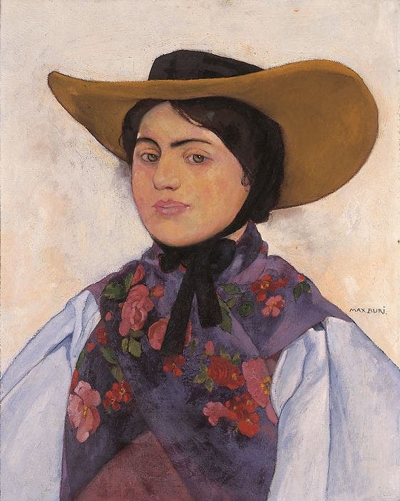 Max Buri, Mädchen aus dem Haslital, um 1906, Öl auf Leinwand, 61 x 49 cm, Dübi-Müller Stiftung, Kunstmuseum Solothurn