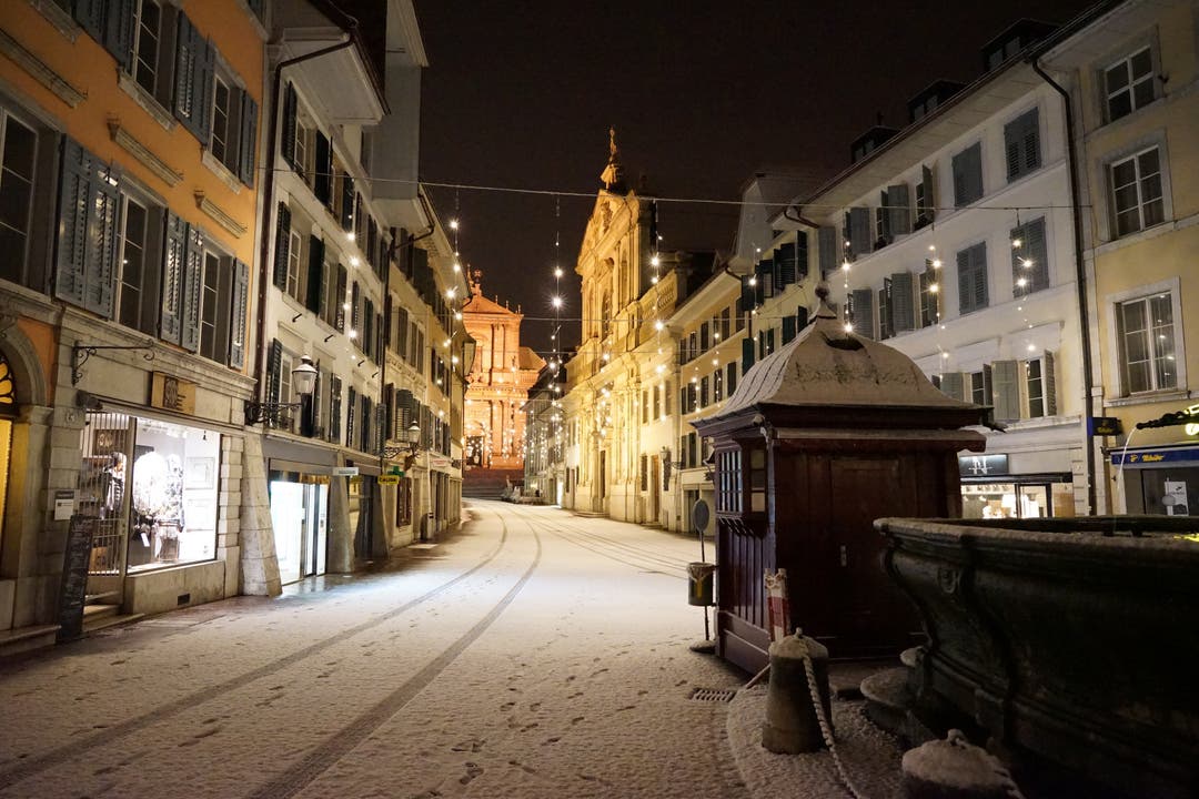 Weihnachtsbeleuchtung in der Stadt Solothurn Anfang Dezember 2017