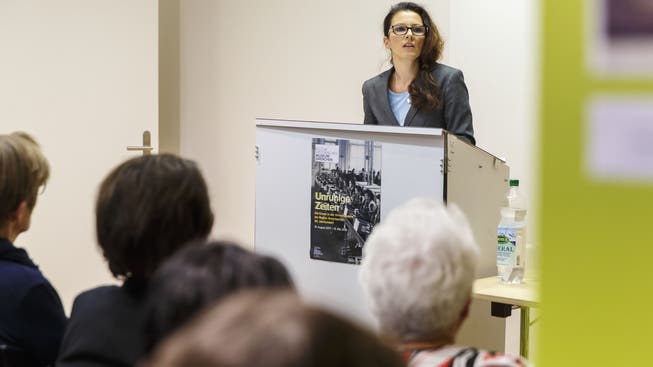 Die Grenchner Islamwissenschafterin Amira Hafner anlässlich ihres Vortrags im Kulturhistorischen Museum.