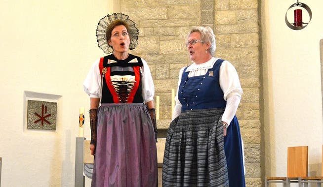 Sonja von Arx (Egerkingen/Balsthal) und Helene Wagner-Dahinden (Zofingen) waren eines von acht Duetten am Jodler-Rendezvous in Niedergösgen.