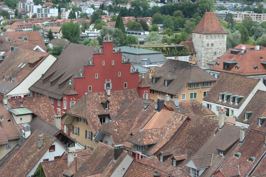 Blick vom Oberturm auf die Altstadt und das Stadtmuseum.