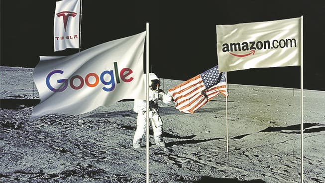 Die Besitzer von Tesla, Amazon und Google haben heute genügend Geld für eine private Mondmission.