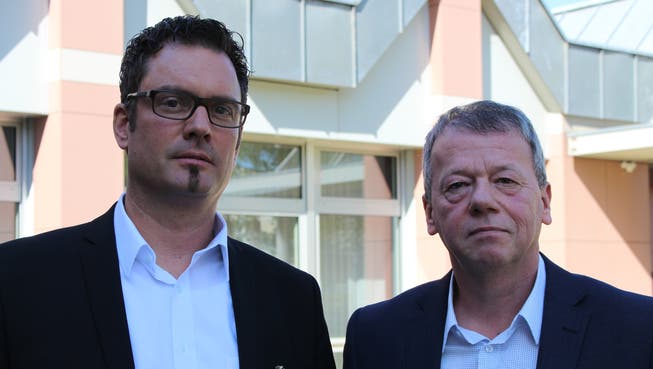 Spitaldirektor Daniel Schibler (links) und Verwaltungsrats-Vizepräsident Thomas Staub.