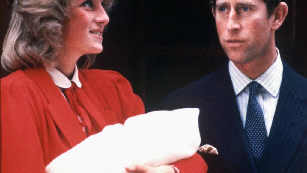 1984 Prinz Charles und Diana verlassen das St. Mary's Hospital nach der Geburt des zweiten Sohns, Prinz Harry.