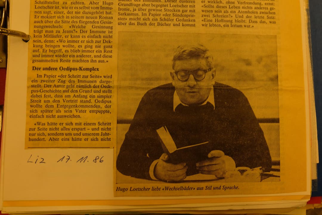 Und wenn wir schon bei bekannten Namen sind: Im November 1986 kam der berühmte Autor Hugo Loetscher für eine Lesung in die Geroldswiler Bibliothek (im Bild ein Ausschnitt aus dem damaligen Bericht der "LiZ Limmat-Zeitung".
