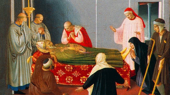 Nikolaus’ Tod und Himmelfahrt von Fra Angelico, Perugia, um 1440. (Ausschnitt)