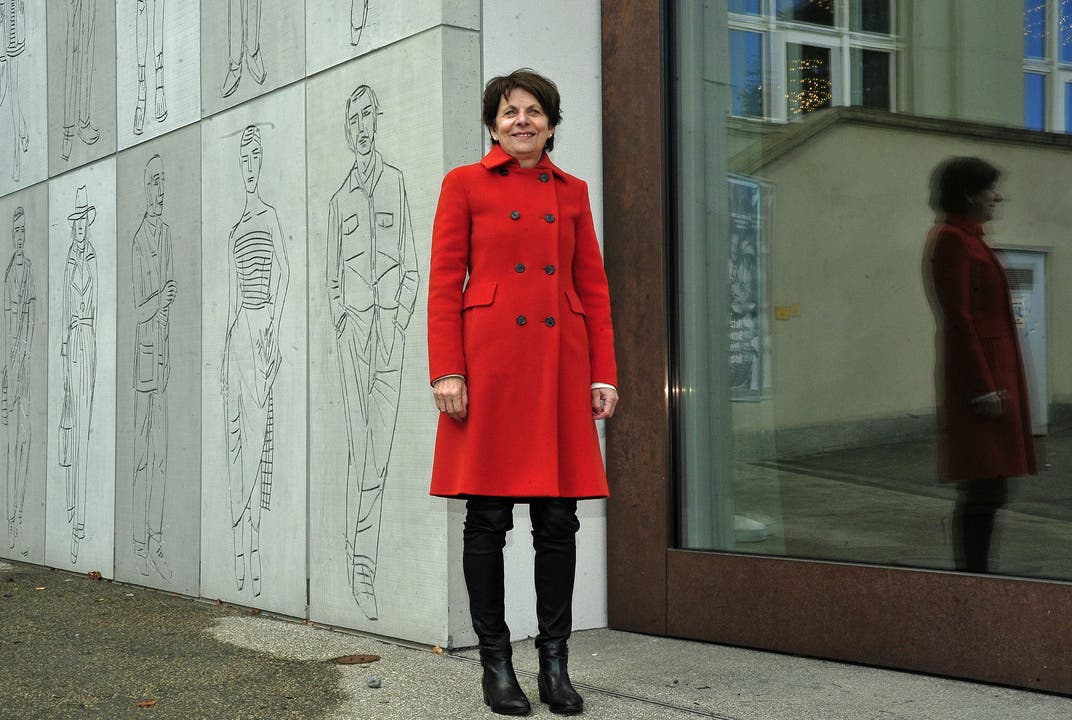 24 Jahre lang betrieb sie für die Stadt Aarau Politik, zuletzt vier Jahre lang ganz zuvorderst als Stadtpräsidentin: Jolanda Urech (64) vor der Fassade des Stadtmuseum-Neubaus.