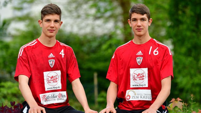 Pablo Rudolf (links) und Zwillingsbruder Patrick spielen seit dem vergangenen Jahr für den NLA-Klub Suhr Aarau.