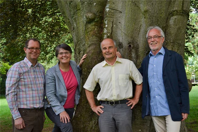 Der neue Vorstand der EVP (v.l.): Reto Felix, Doris von Siebenthal, Markus Loos (Präsident), Alex Meier (Einwohnerrat).