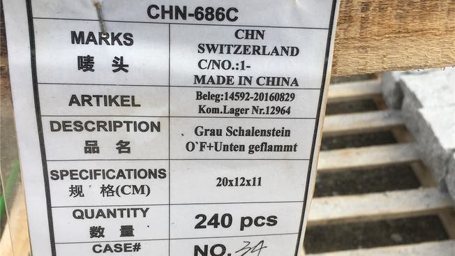 «Made in China»: Der Lieferschein. zvg