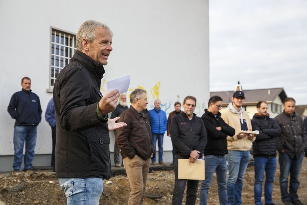 Rolf Caccivio, Schulleiter, an der Grundsteinlegung des Neubaus vom Schulhaus Obergerlafingen