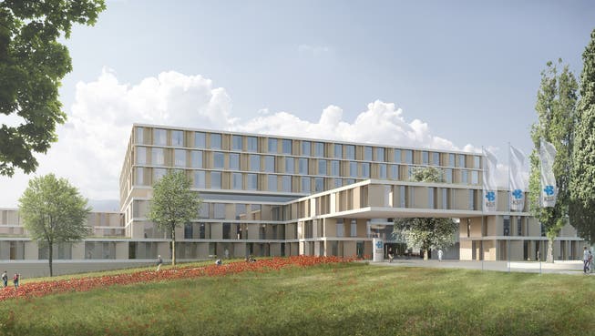 Bei der Planung des Neubaus hat das Kantonsspital Baden eng mit Wissenschaftlern, Ingenieuren und Verfahrenstechnikern sowie der kantonalen Abteilung für Umwelt zusammengearbeitet. (Visualisierung)