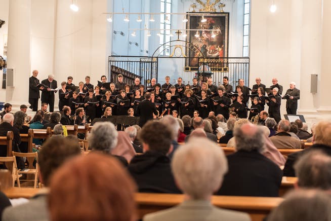Die Solothurner Vokalisten singen in der Franziskanerkirche in Solothurn.