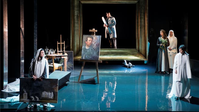 Eine Nachbildung des Ateliers von Arnold Böcklin liefert die Kulisse für die Oper «Mitridate, Re di Ponto».