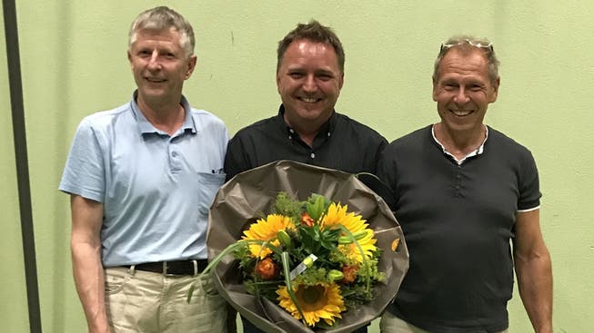 Finanzverwalter Ruedi Ziegler , Gemeindepräsident Matthias Geiger und Gemeinderat Roland Pfister treten zurück.