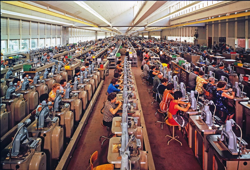 Grenchner Stadtgeschichte Produktionshalle ASSA, Werk 17, 9000 Quadratmeter, um 1965