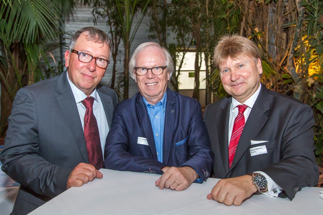 Die Geroldswiler Delegation: der neue Gemeindeschreiber Johannes Friess, Gemeinderat Peter Christen (FDP) und Gemeindepräsident Michael Deplazes (parteilos).