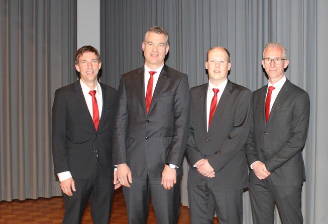 Die neue Leitung der Raiffeisenbank Aare-Langete mit Hauptsitz in Fulenbach (v.l.): Rolf Ochsenbein, Daniel Schick, Marc Sprunger und Ruedi Hafner.