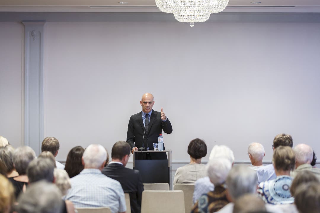 Bundesrat Alain Berset spricht am 17.August 2017 in Solothurn zur Altersreform