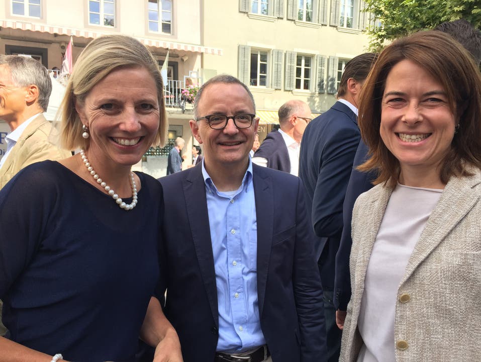 August 2017 Wahlkampfauftakt der FDP Aarau mit der nationalen Parteipräsidentin Petra Gössi. Suzanne Marclay an der Seite von Hanspeter Hilfiker. Wie die meisten Kandidaten bleibt sie bei politischen Positionen recht schwammig.