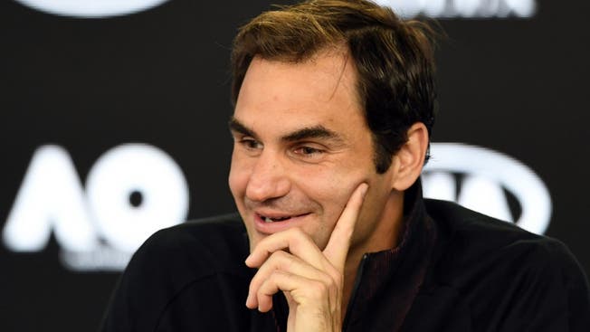Roger Federer an der Pressekonferenz nach seinem Match gegen den Südkoreaner Hyeon Chung.
